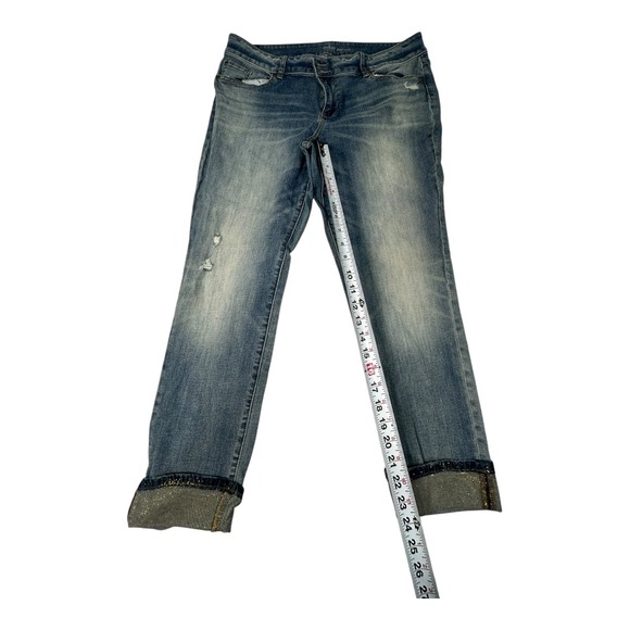 Soho Boyfriend Jeans Womens Size 16 Blue‎ Denim Distressed Cuffed - Picture 8 of 10